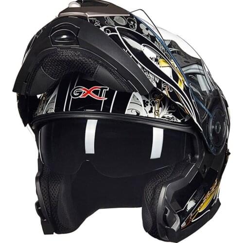 Motorcycle Helmet Cool Racing Off-road Motorcycle Helmet Dual Lens Helmet DOT Approved Modular Flip Helmet Casco