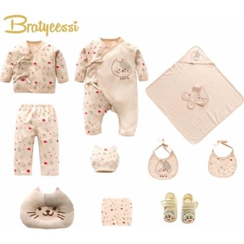 New Cat Newborns Clothes Set Cotton Cartoon Print Baby Girl Clothes Soft New Born Infant Boy Clothing Baby Set Gift