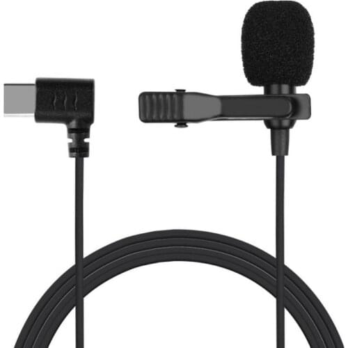 Portable Mini Lapel Clip On Type-C Wired Condenser Microphone Mic for Android Phone