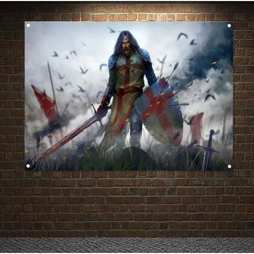 Knights Templar Posters Wall Art Knights Templar Armor Retro Posters Canvas Painting Home Decor Ornaments Mural Wall Sticker Y4