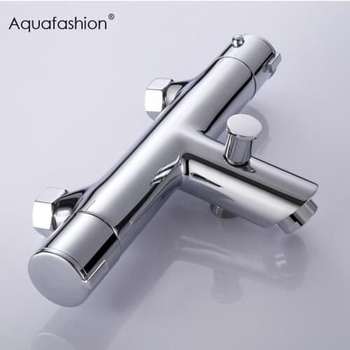 Thermostatic Shower Faucets Brass Wall Mounted Bathroom Shower Tap Thermostatic Control Valve Shower Tap