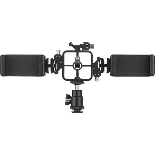 Triple Cold Shoe Mount Flash Bracket Photography Umbrella Holder For Smartphone Accessories With Ballhead Adapter Phone Holders