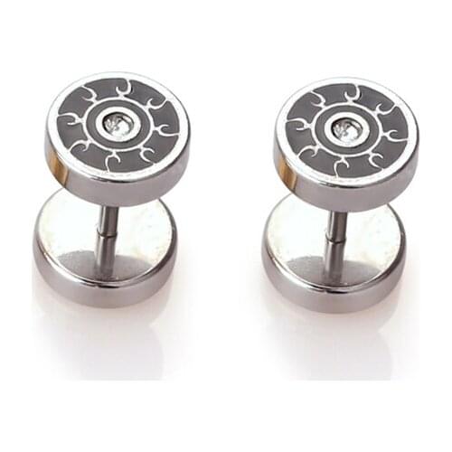 YongChang Vintage earrings man rock stud earrings unisex cool round earring woman fashion jewelry 1 pair