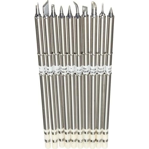 High Quality 10x T12 Series Solder Iron Tips For Hakko Soldering Station FX-951 FX-952 FX-950 free shipping