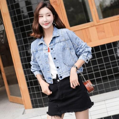 Women Denim Jacket Coat Single Breasted Short Street Wear Boyfriend Casual Girls Back Bondage Female Jacket 2021 Summer Clothing
