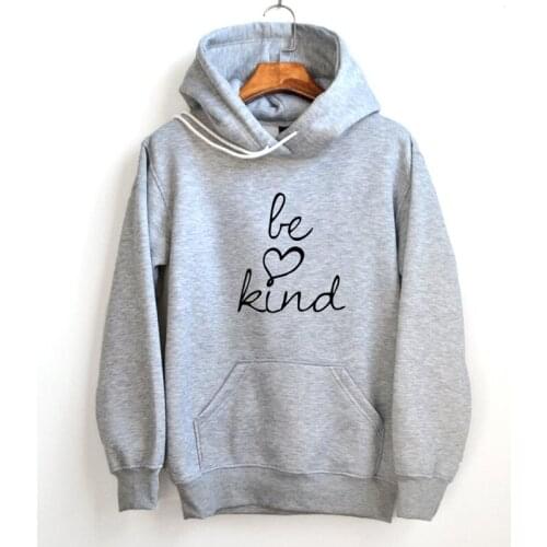 Be Kind Women Hoodies Causal pure cotton Love Heart Graphic pullover Spring Autumn Woman Clothe Streetwear graphic Drop Shipping