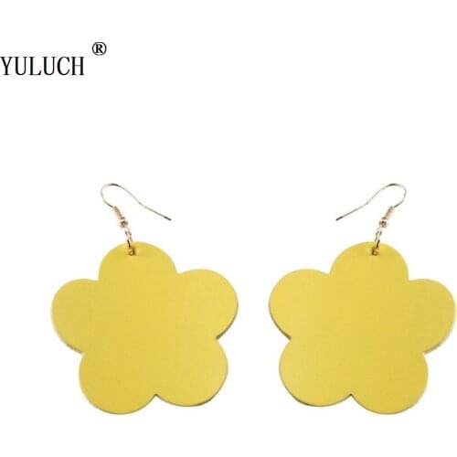 YULUCH New Design Leather Earrings Handmade Flower Plants Leather Earrings For Woman Girls Fashion Jewelry Party Prom Earrings