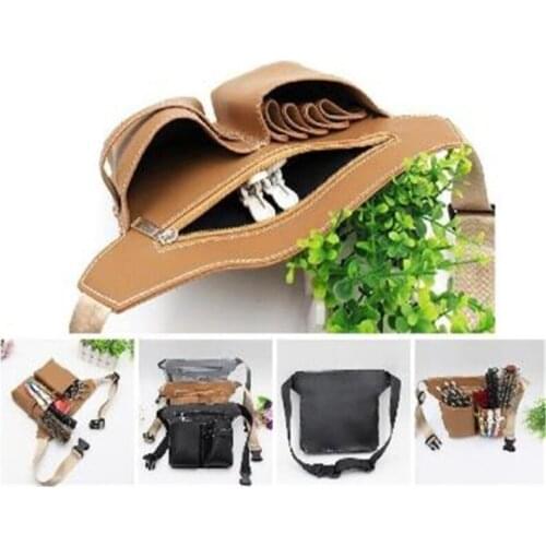 1Pc Leather Hairdressing Case Tools Scissor Bag Barber Holster Pouch Holder Rivet Purse Adjustable Waist Shoulder Belt