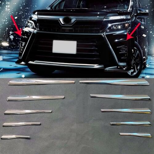 ABS Chrome Front Fog Light Lamps Cover Trims Foglight Strips Accessories For Toyota Voxy R80 2014 2015 2016 2017 2018