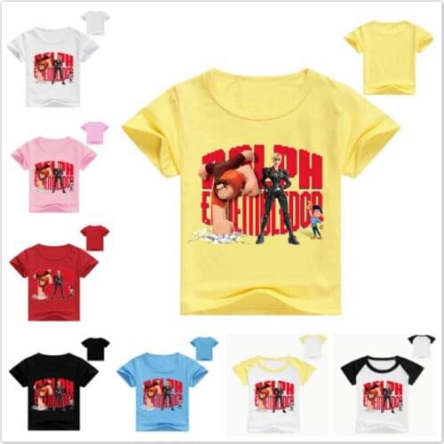 2019 Summer Fashion Cotton Children Infant Kid Boys Cartoon Wreck-It Ralph Print Short Sleeve T-Shirts Kid Girl Tees Shirts Tops