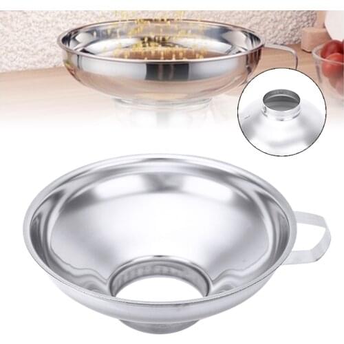 5.7inch Width Mouth Sauce Funnel Jar Preserve Funnel Kitchen Food Colanders Canning Storage Funnel Tool Reusable Stainless Steel