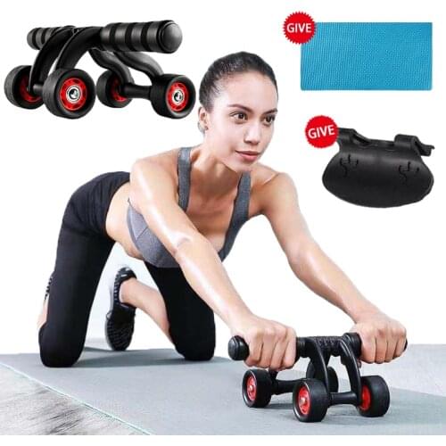 Abdominal Wheels Abdominal Muscles Training Roller Ab Wheel with Mat Bodybuilding Fitness Gym Equipment Core Exercise At Home