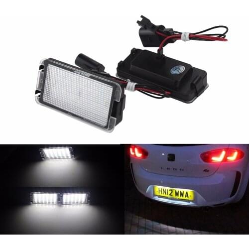ANGRONG 2x LED License Number Plate Light White For Seat Ibiza MK III MK IV Cordoba Toledo MK II MK III 1999-09 (CA236)