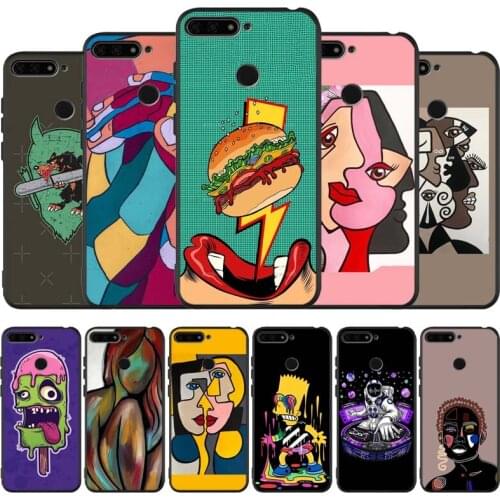 Graffiti black Silicone Phone Case For honor 30 20 Pro 8 8X 9 10 20 Lite Mate 10 20 30 Lite Pro cover