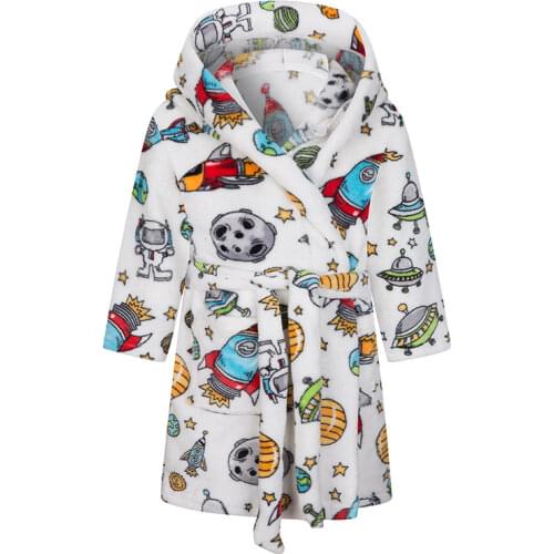 Kids Sleepwear Robe Children Bath Robes Flannel Winter Infant Pijamas Nightgown For Boys Girls Pajamas 1-10 Years Baby Clothes