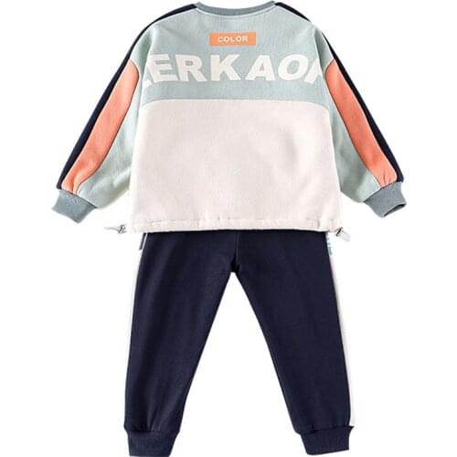 Kids girls leisure suits Spring / Autumn letters printed long-sleeved sweater coat + pants 2pcs sets of new big virgin suit