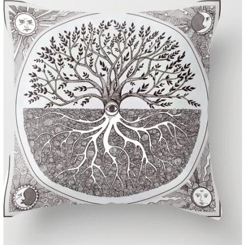 Tree of Life As Above So Below Decorative Pillowcases Cotton Linen Throw Pillow Case Home Sofa Decor Pillowcase