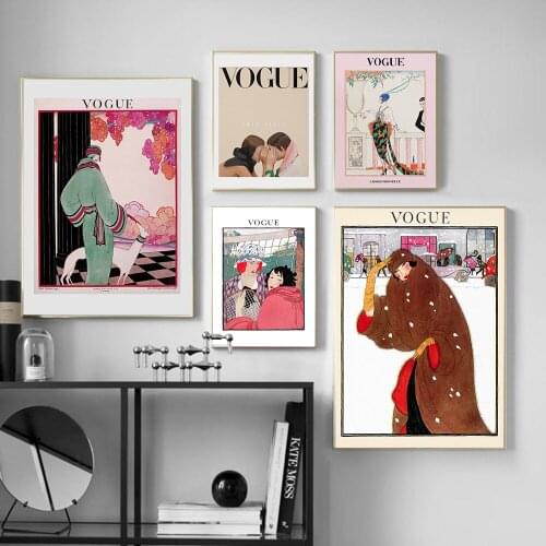 Fashion Abstract Boys and Girls Wall Art Poster Canvas Painting Cafe Living Room Girls Bedroom Home Wall Decoration Cuadros