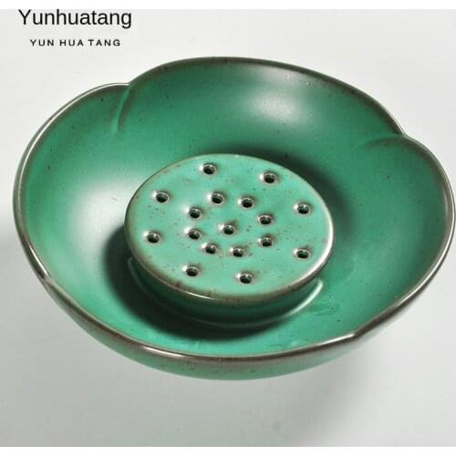 Ceramic Kung Fu Tea Pot Bearing Japanese Earthenware Dry-Bulb Disk Manual Kiln Pot Care Pot Disk Teapot Tray Pottery Kung Fu Tea