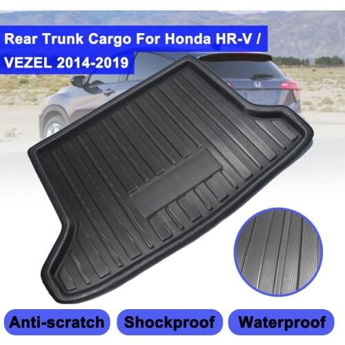 Cargo Liner Boot Tray Rear Trunk Cover Matt Floor Carpet Mat Kick Pad Mud Non-slip Anti Dust For Honda HR-V Vezel HRV 2014 -2019