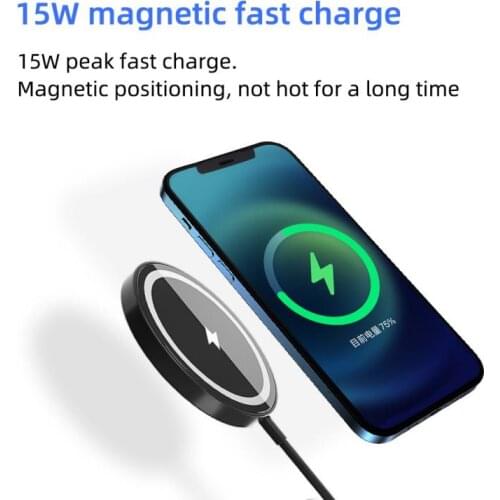 15W Mangnetic Fast Wireless Charger Type-C/USB Interface Fast Charging Dock Station For IPhone 12 11 Charger For Xiaomi