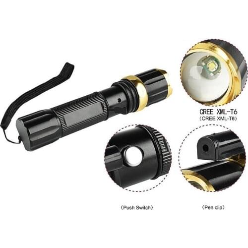 99000lm Multi-function Aluminum Alloy Rechargeable Flashlight Red Laser Hunting Emergency Flashlight Zoom T6 Glare Flashlight