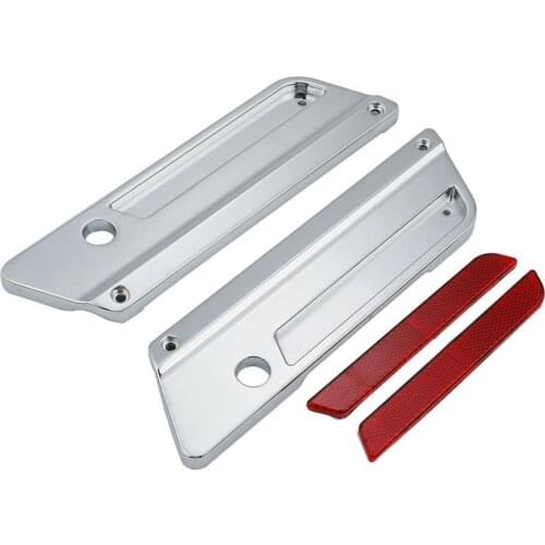 Motorcycle Saddlebag Latch Covers Reflector For Harley FLT FLHT FLHTCU FLHRC 1994-2013