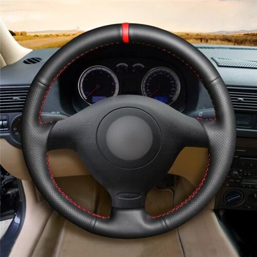 DIY Anti-Slip Wear-Resistant Steering Wheel Cover For Volkswagen Golf 4 Passat Polo Bora Sharan Car Interior Decoration