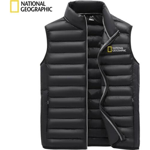 2021 New Brand National Geographic Fall Winter Jacket Mens Stand Collar Vest Mens Zipper Mens Jacket Sleeveless Casual Vest