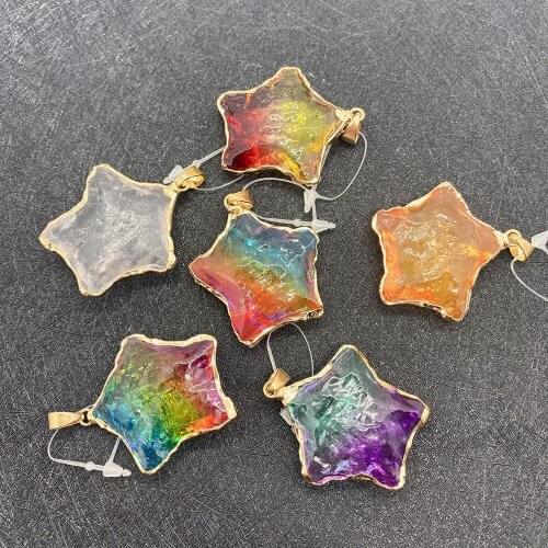 Wholesale A Variety of Colorful Star Shape Pendant Crystals for Jewelry Making DIY Handmade Accessories Bead Decoration Fashion