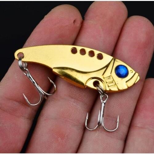 1pc Metal Spoon bait Fishing Lure 50mm/11g 6# Hook Wire Bait Bass VIB Artificial Siliver Gold Spinner lure Tackle Pesca For Sea