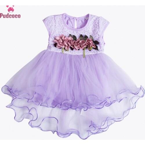 Pudcoco 2020 Summer Toddler Baby Girl Clothes Multi-style Floral Dress Princess Party Tulle Flower Dresses Cotton Clothing 0-3Y
