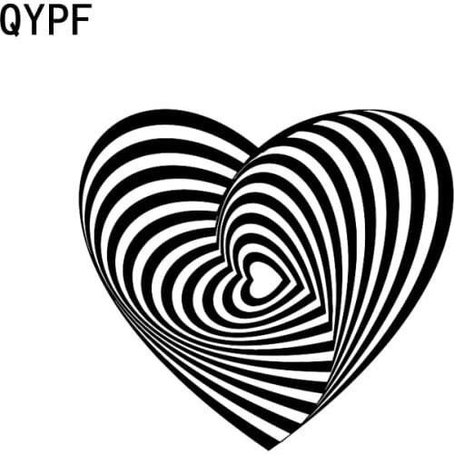 QYPF 16CM*14.5CM Funny Heart Art Decoration Romance Love Car Sticker Decal Vinyl Car-styling C15-0642