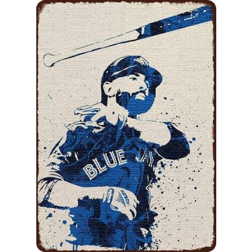 Unidwod Jose Bautista Bat Flip 20x30 Inch/20x30cm Metal Sign Tin Wall Art Sign
