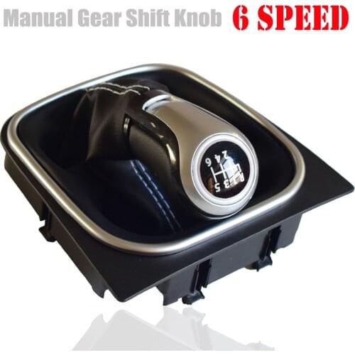 Manual 5 6 Speed Car Gear Shift Knob Shifter Lever Hand Ball Gaiter Boot Cover Collar For Volkswagen VW Golf 6
