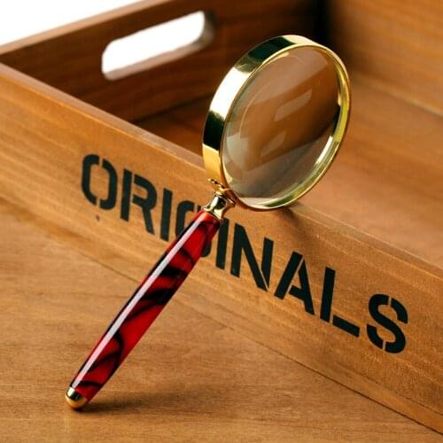 Hand held metal large diameter elderly reading magnifier, student children 20 times projector, high definition glasses