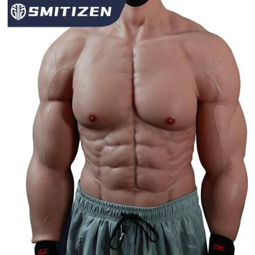 Smitizen Silicone Muscle Suit for Cosplayer with Arm Male Fake Chest False Belly Men’s Realistic Bodysuit Simulation Skin