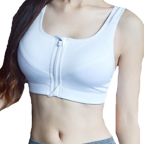 Gyms Fitness Bra Shockproof Front Zipper Adjustable Bras Wire Free Workout Clothing Padded Underwear Active Lady Bralettes