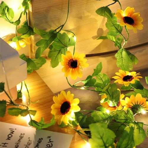 2m Artificial Flower Garland Led Fairy Lights Decorations for Home Christmas Light New Year Decor 2022 Navidad Natal Christmas