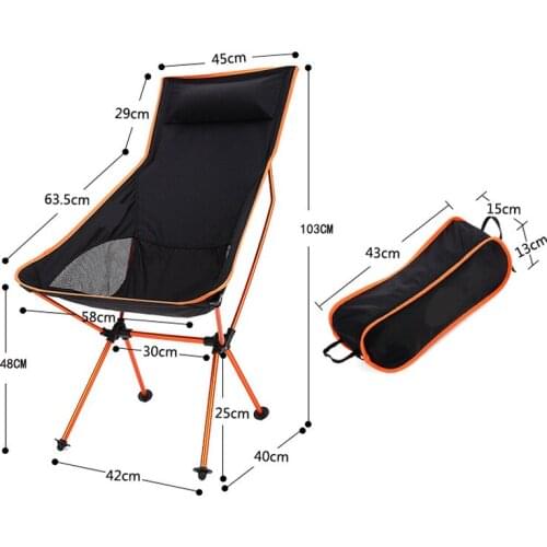 Bbq Festival Picnic Beach Ultralight Chair Outdoor Portable Camping Chair Oxford Cloth Folding Lengthen Camping Seat for Fishing