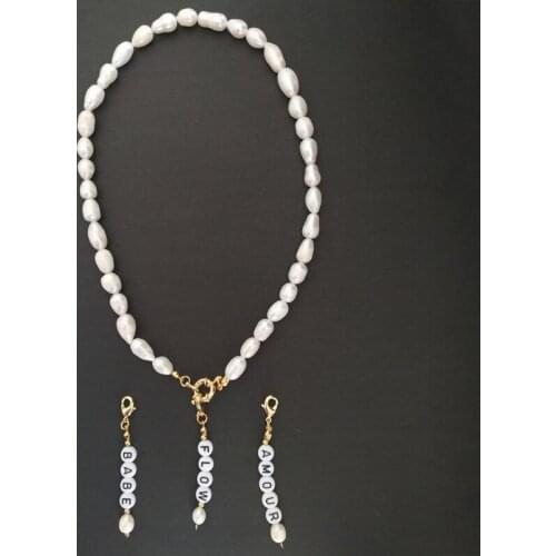 Women fashion letter pendant pearl necklace handmade boho style lady charm accessories jewelry birthday unique gift 2020 choker