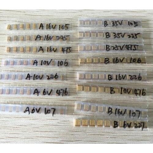 1bag/lot Tantalum Capacitors Sample Package A Type B Patch Tantalum Capacitor A,B Type Blend 15 Species 10 Each connector