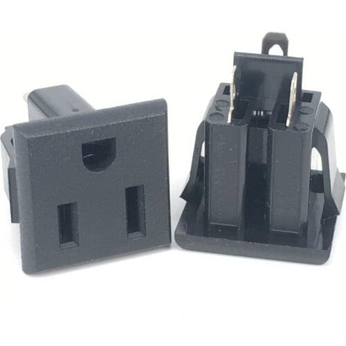1PCS Chassis Female 3PIN AC US Nema 5-15R Inline Socket Plug Adapter Industrial Power Connector Power Supply Output Outlet