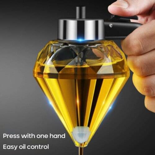 1PCS Oil Dispenser 2021 New Diamond Glass Oil Dispenser Diamond Oil Bottle One-Handed Refueling Bottle Herb Tools Kitchen Tools