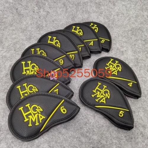 10Pics/a lot Golf Club Iron Headcover (4,5,6,7,8,9,10,11,A,S) Double-sided Embroidery For Golf Club IronHead Protect Cover
