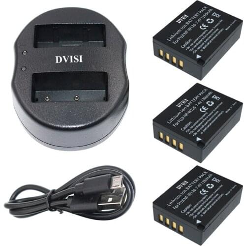 3Pcs NP-W126 Camera Battery with USB Dual Charger for Fujifilm FinePix HS30EXR HS33EXR X-Pro1 X-E1 X-E2 X-M1 X-A1 X-A2 X-T1 X-T1