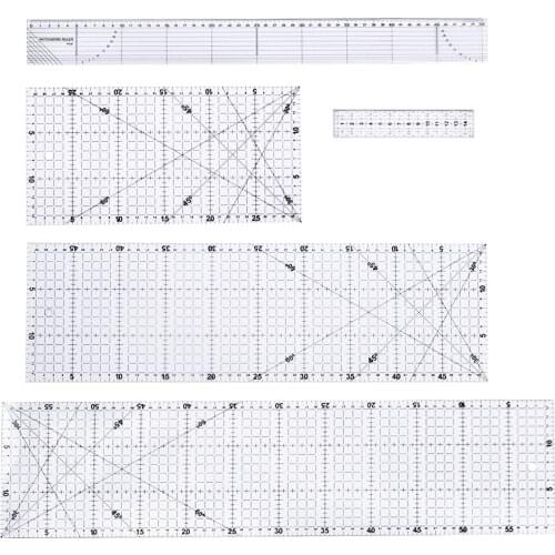 5PCS Hand Tool Patchwork Quilting Drawing Straight Ruler Tailor Yardstick Cloth Cutting Craft DIY Sewing Tools 15CM 50CM 60CM