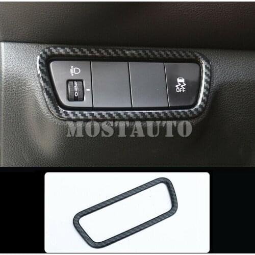 For Kia Forte K3 2019-2020 ABS Carbon Fiber Accessories Front Headlight Adjustment Cover Trim 1pcs Car Accessories Interior
