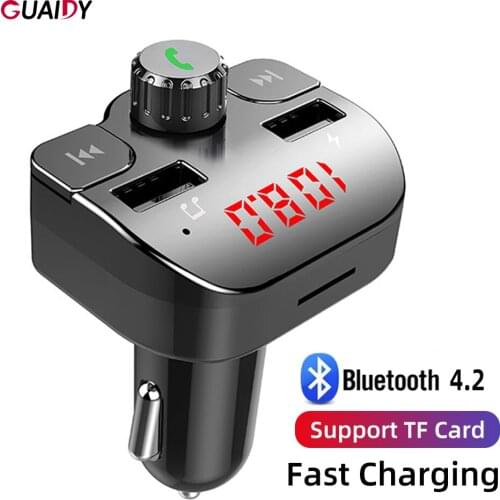 LED Display Car Charger Buletooth Dual USB TF Card HD Handsfree Smart Fast Charge For iPhone Xiaomi Universal Mini Plain Phone