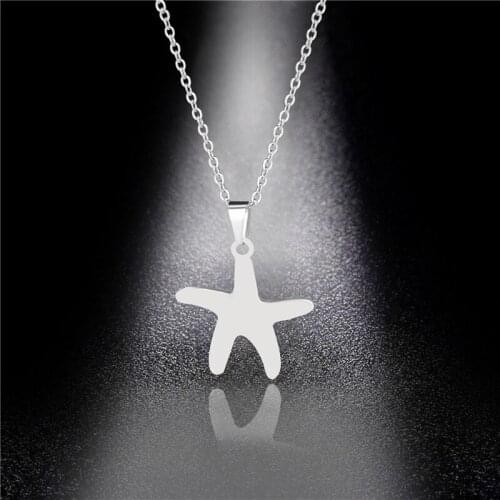 Stainless Steel Starfish Pendant Necklace Ocean Animal Necklaces For Women Girl Chain Boho Jewelry Accessories
